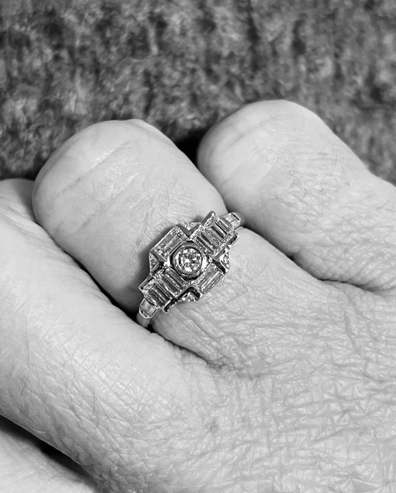 Bague or blanc art déco Bague en or blanc art déco