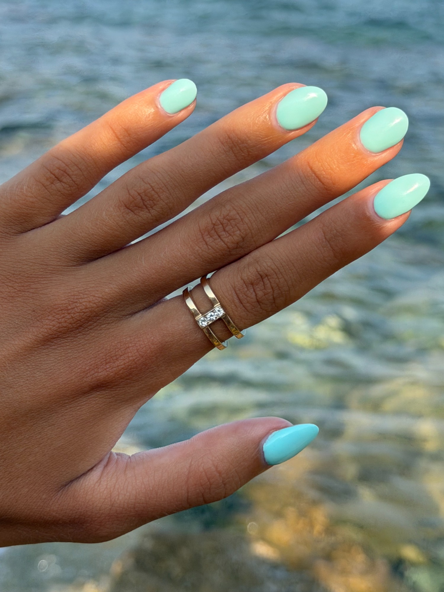 Bague carrée double anneau