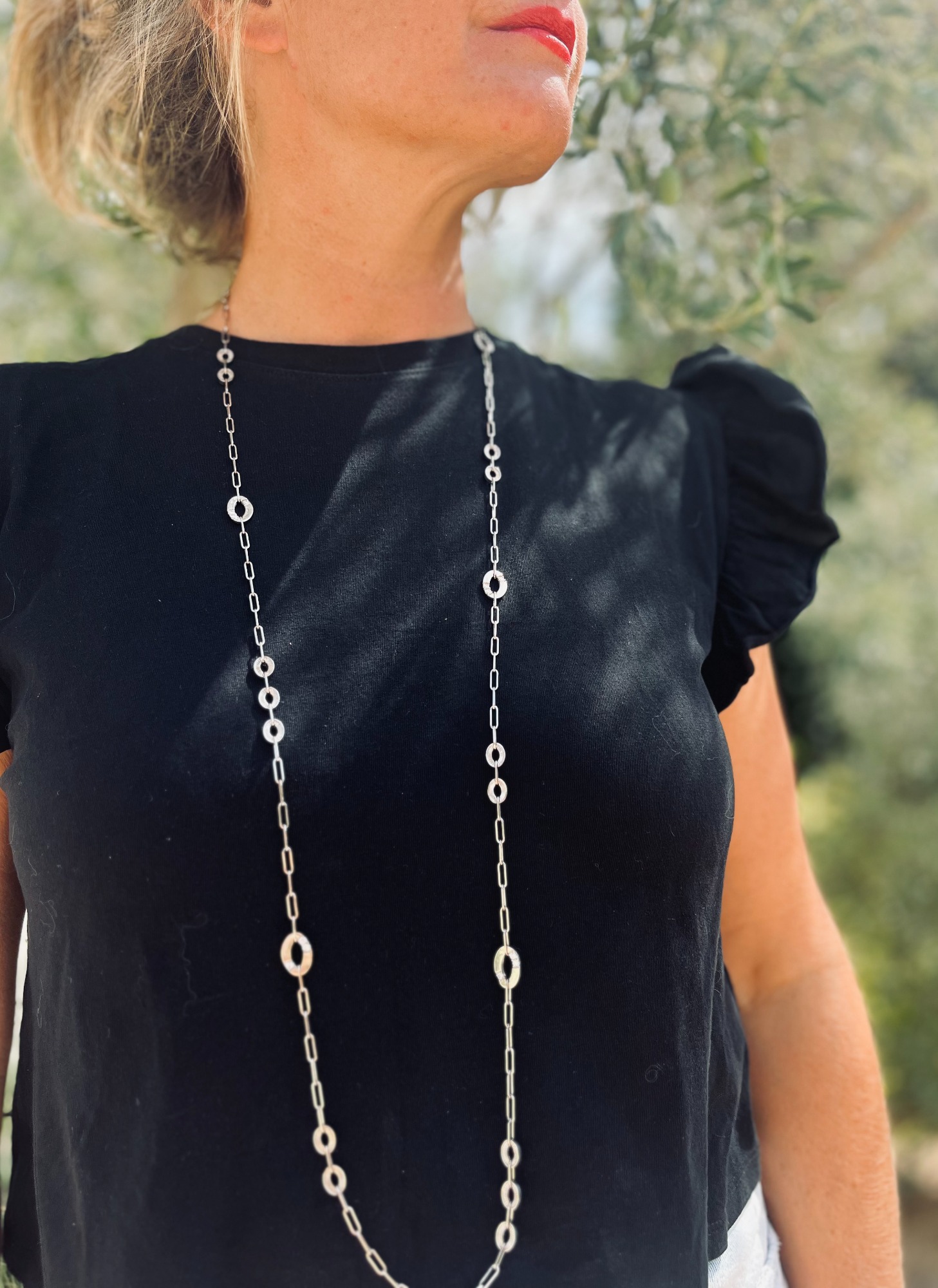 Collier or blanc