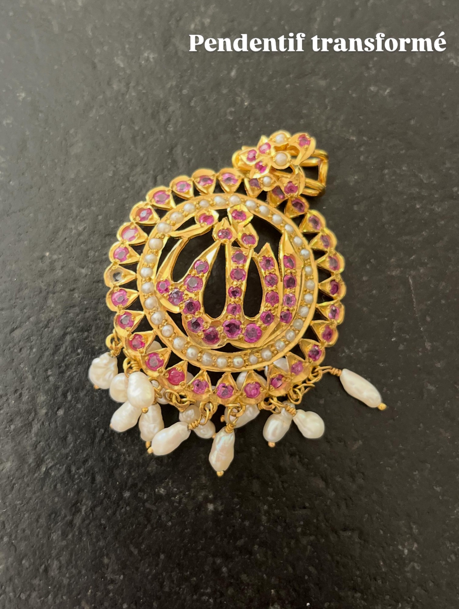 Pendentif de famille rubis roses Pendentif de famille